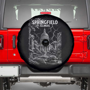 Historic Springfield Illinois Architecture Spare Tire Cover The Prairie State Souvenir Gift TS12 Black Print Your Wear