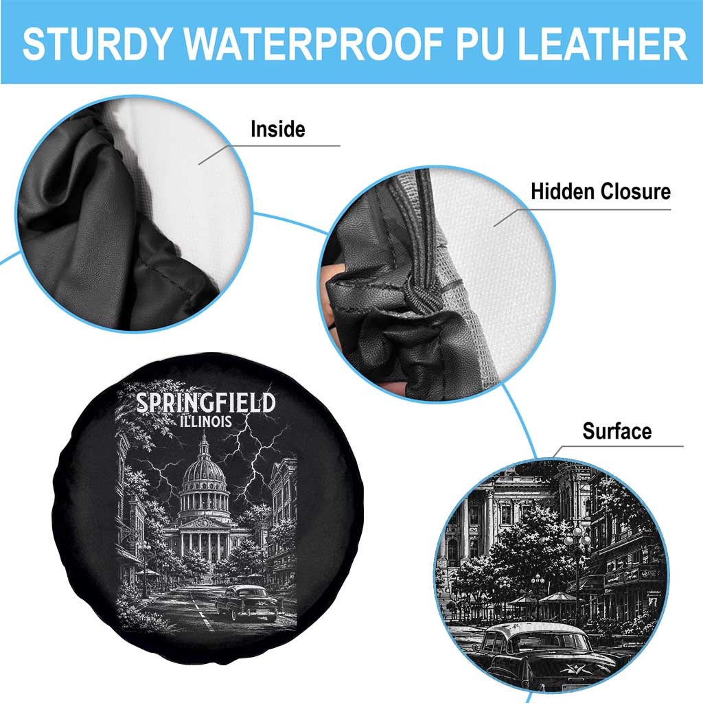 Historic Springfield Illinois Architecture Spare Tire Cover The Prairie State Souvenir Gift TS12 Print Your Wear