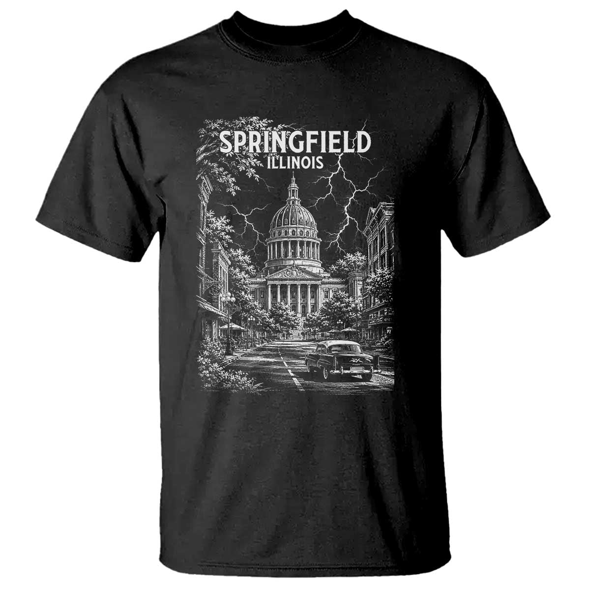 Historic Springfield Illinois Architecture T Shirt The Prairie State Souvenir Gift