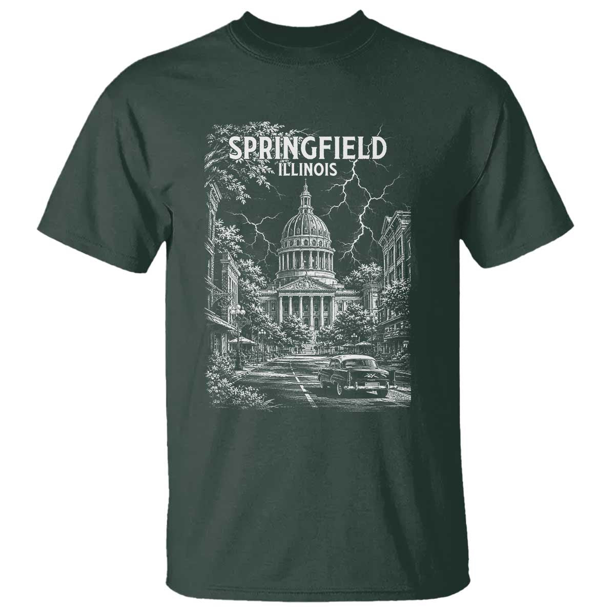 Historic Springfield Illinois Architecture T Shirt The Prairie State Souvenir Gift