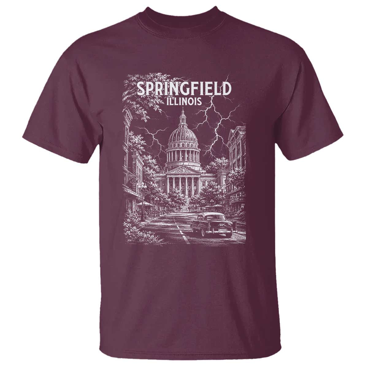 Historic Springfield Illinois Architecture T Shirt The Prairie State Souvenir Gift