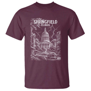 Historic Springfield Illinois Architecture T Shirt The Prairie State Souvenir Gift