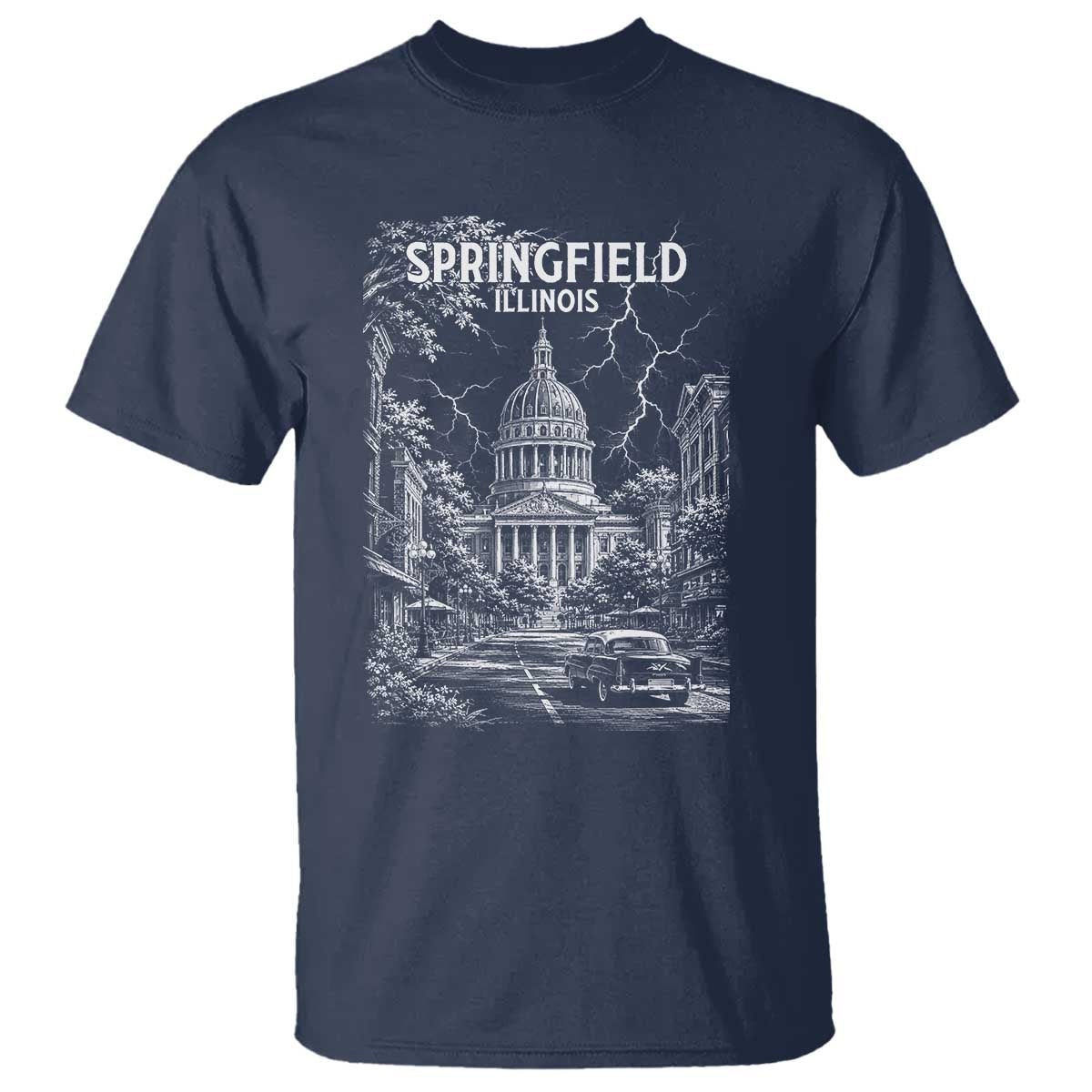 Historic Springfield Illinois Architecture T Shirt The Prairie State Souvenir Gift