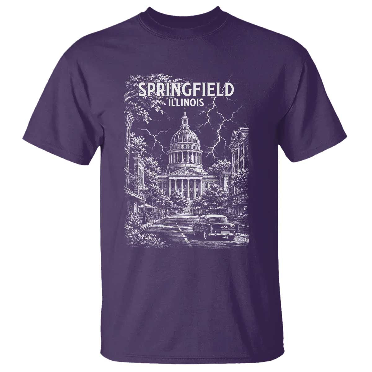 Historic Springfield Illinois Architecture T Shirt The Prairie State Souvenir Gift