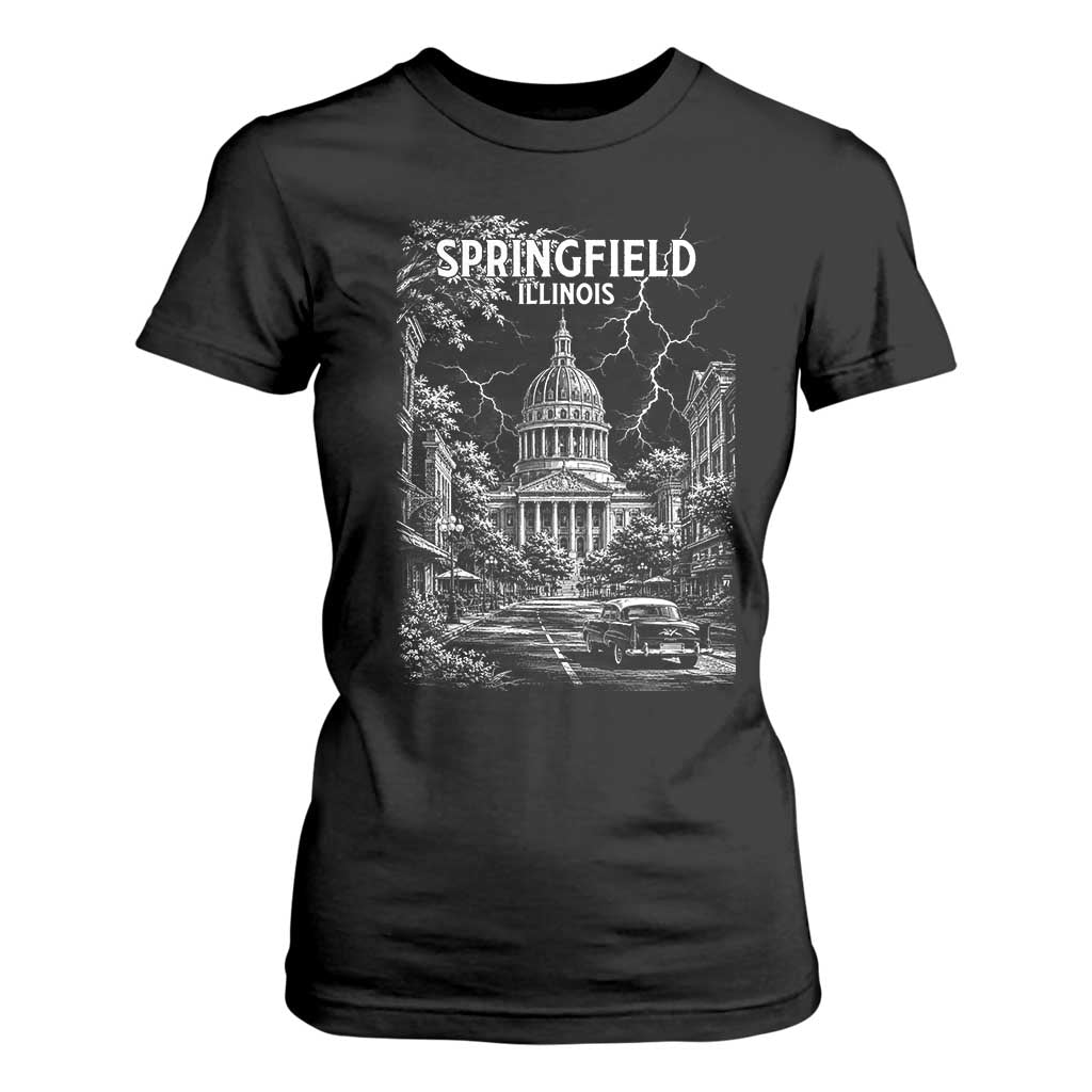 Historic Springfield Illinois Architecture T Shirt For Women The Prairie State Souvenir Gift
