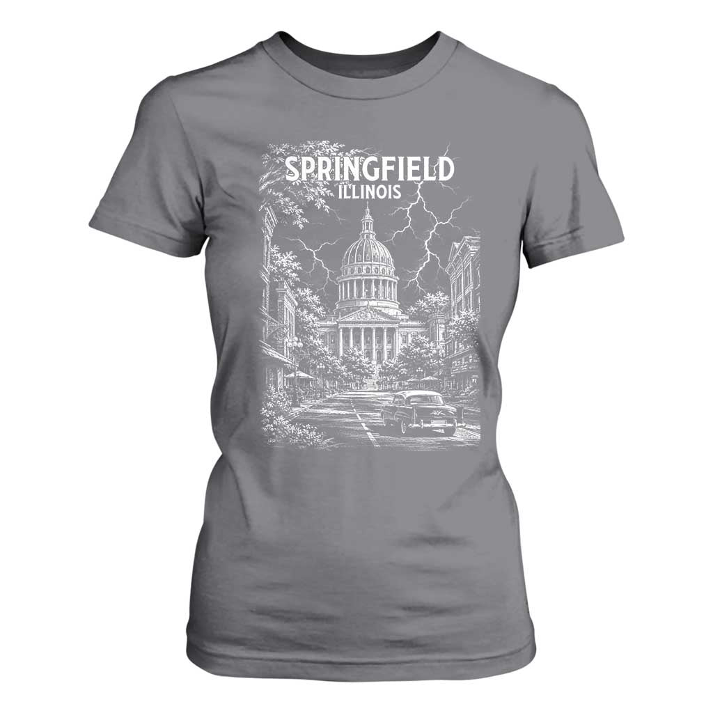Historic Springfield Illinois Architecture T Shirt For Women The Prairie State Souvenir Gift