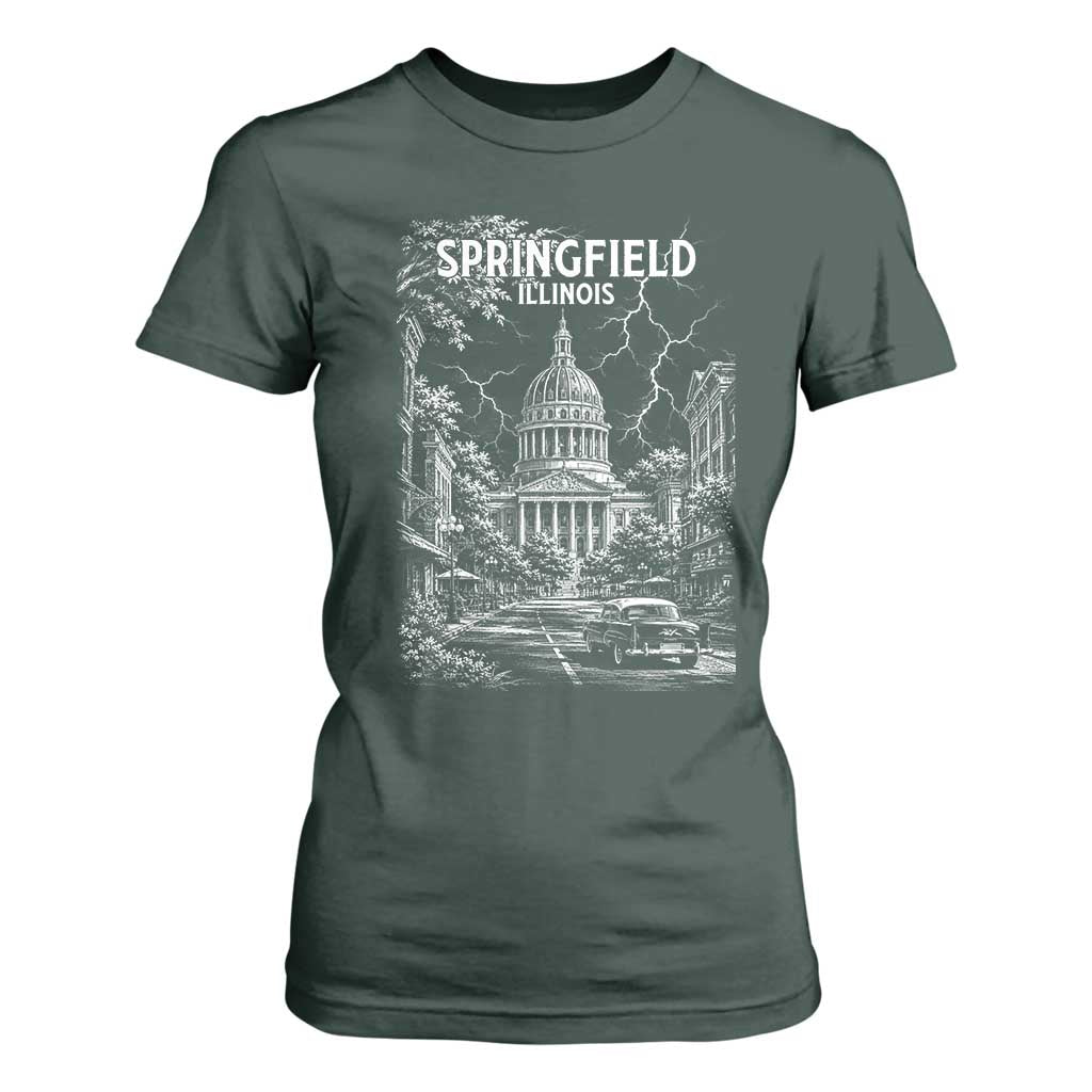 Historic Springfield Illinois Architecture T Shirt For Women The Prairie State Souvenir Gift