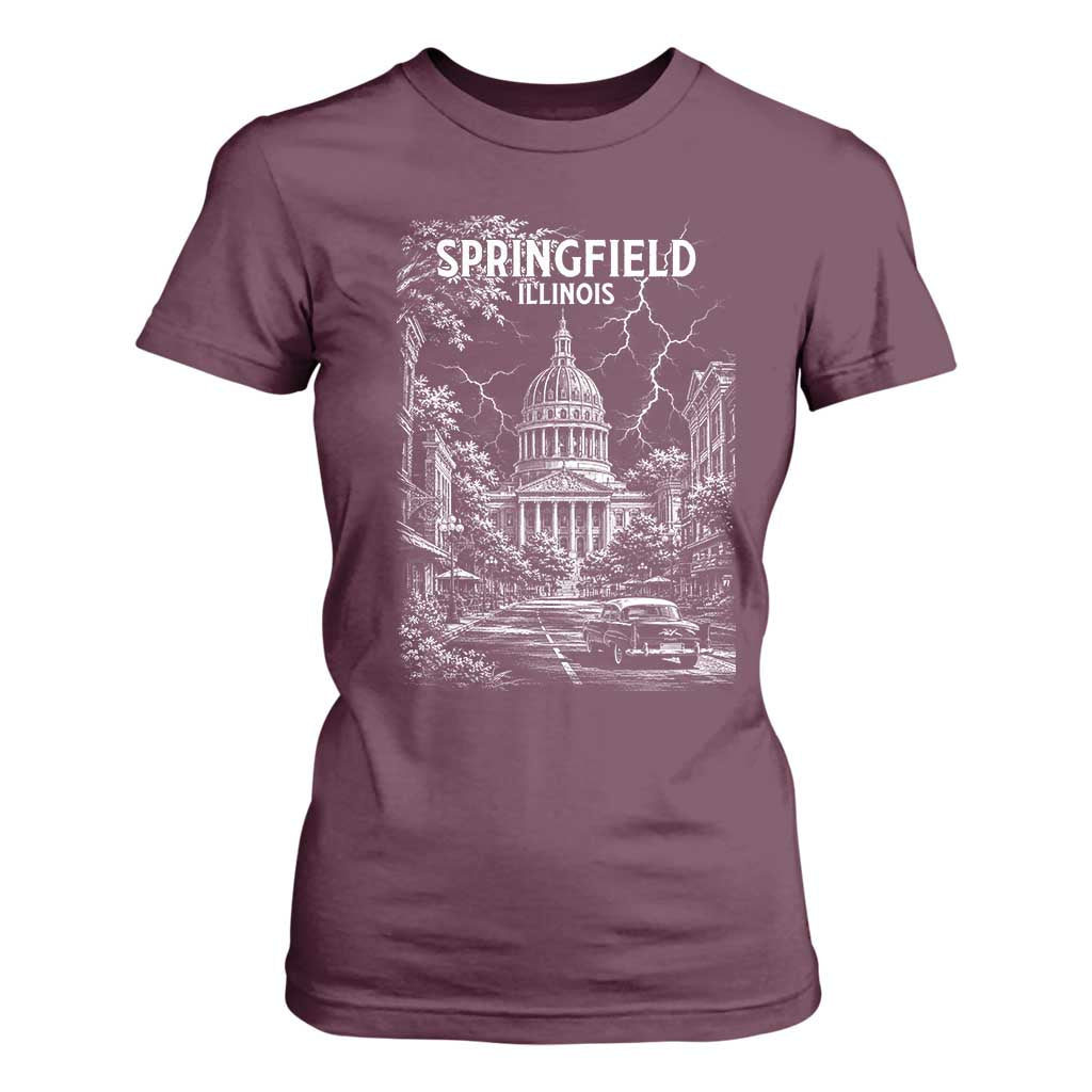 Historic Springfield Illinois Architecture T Shirt For Women The Prairie State Souvenir Gift