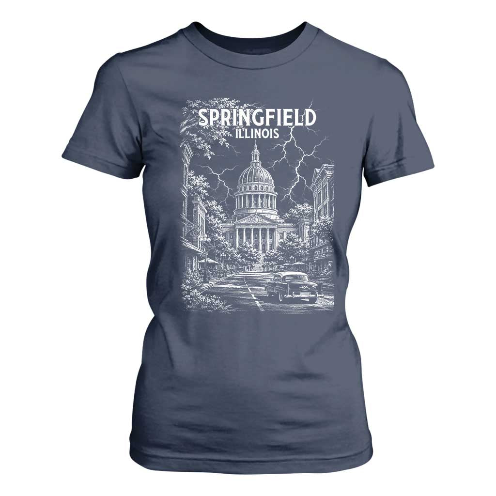 Historic Springfield Illinois Architecture T Shirt For Women The Prairie State Souvenir Gift