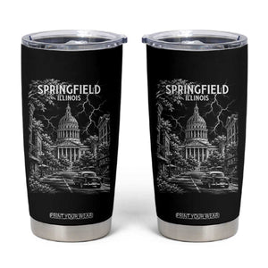 Historic Springfield Illinois Architecture Tumbler Cup The Prairie State Souvenir Gift TS12 Black Print Your Wear