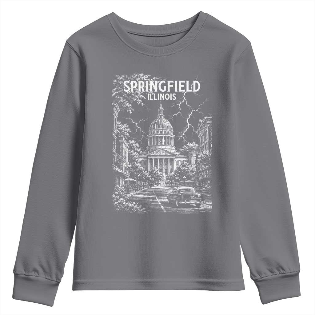 Historic Springfield Illinois Architecture Youth Sweatshirt The Prairie State Souvenir Gift