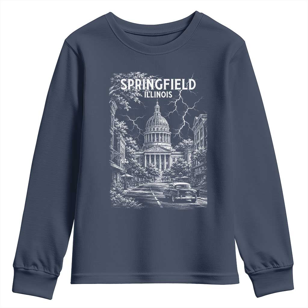 Historic Springfield Illinois Architecture Youth Sweatshirt The Prairie State Souvenir Gift