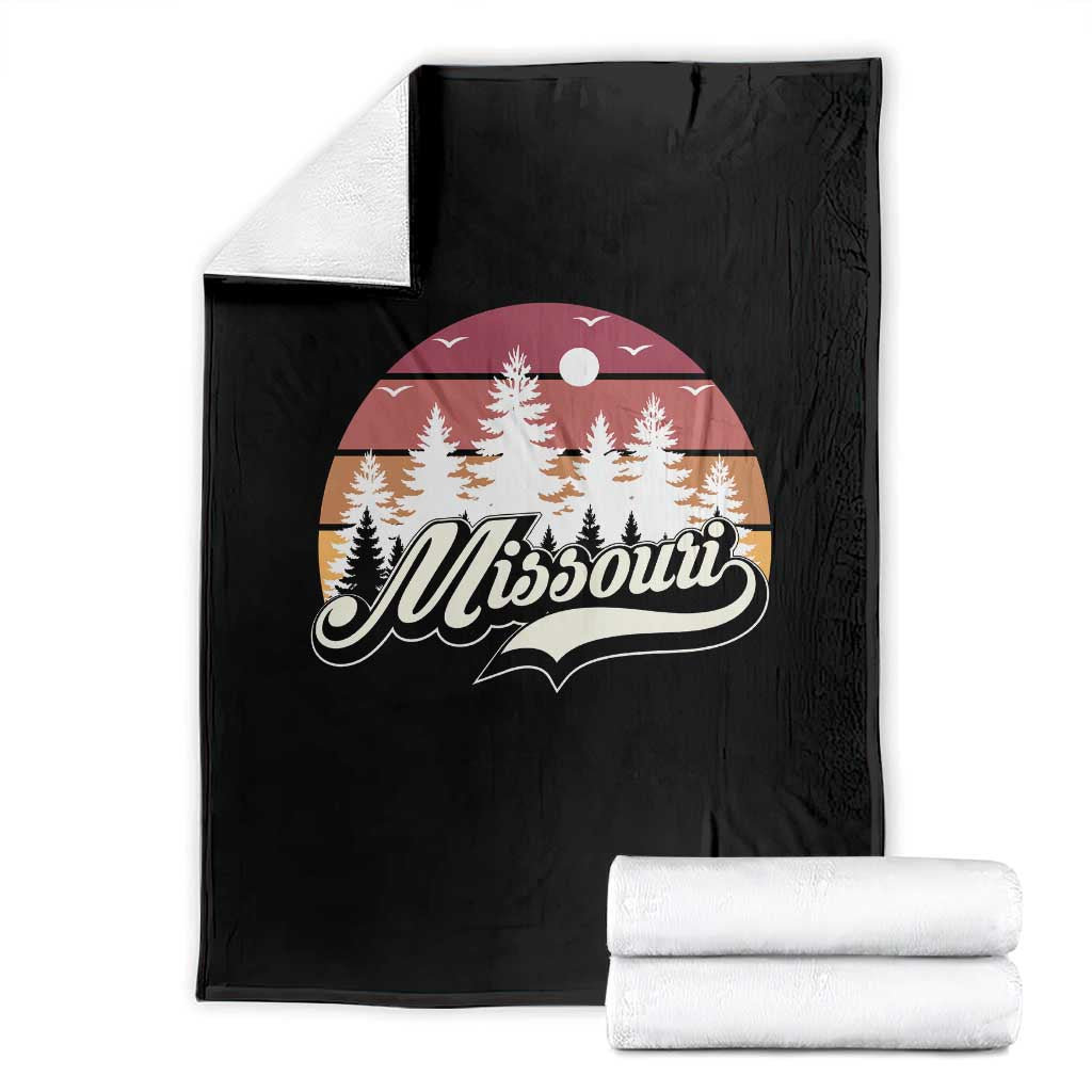Missouri Travel Gift Throw Blanket Vintage Forest River Landscape TS12 Black Print Your Wear