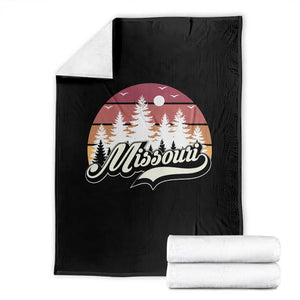 Missouri Travel Gift Throw Blanket Vintage Forest River Landscape TS12 Black Print Your Wear
