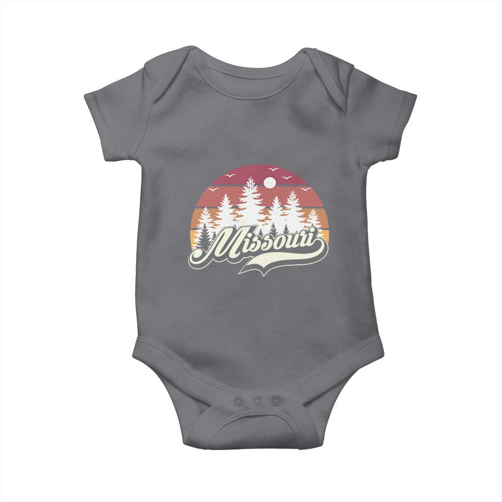 Missouri Travel Gift Baby Onesie Vintage Forest River Landscape TS12 Charcoal Print Your Wear