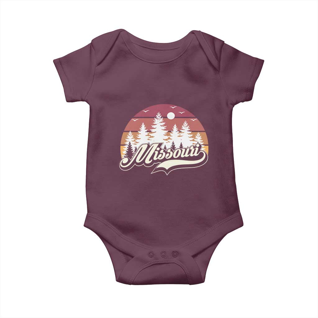 Missouri Travel Gift Baby Onesie Vintage Forest River Landscape TS12 Maroon Print Your Wear