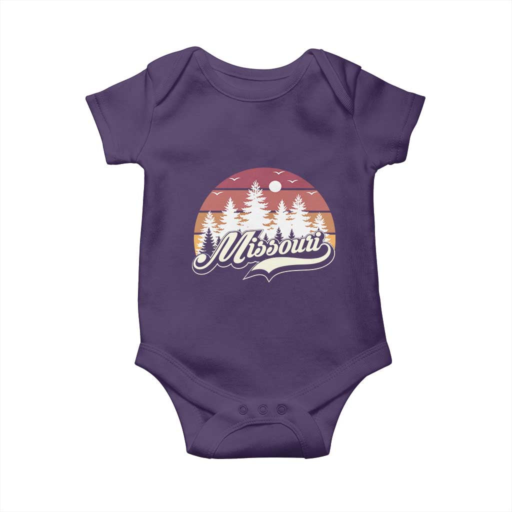 Missouri Travel Gift Baby Onesie Vintage Forest River Landscape TS12 Purple Print Your Wear