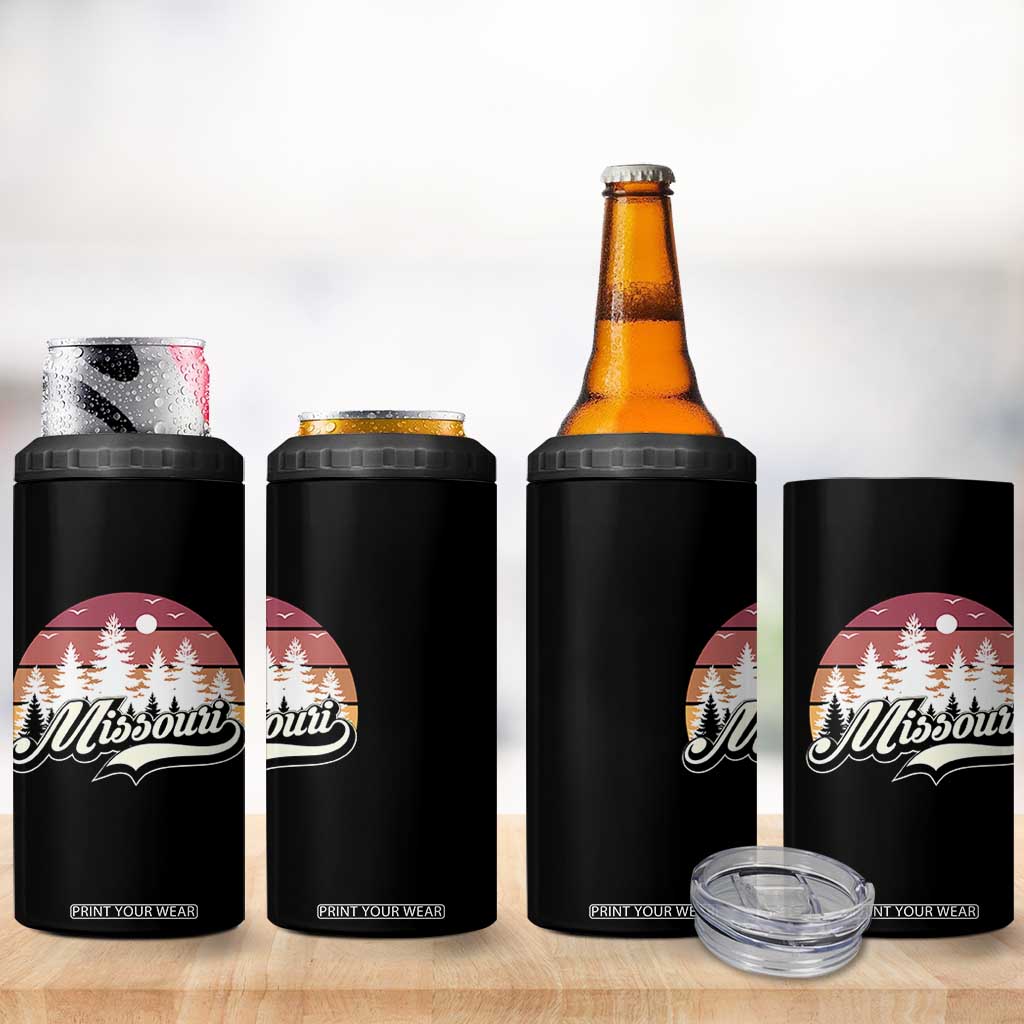 Missouri Travel Gift 4 in 1 Can Cooler Tumbler Vintage Forest River Landscape TS12 Print Your Wear