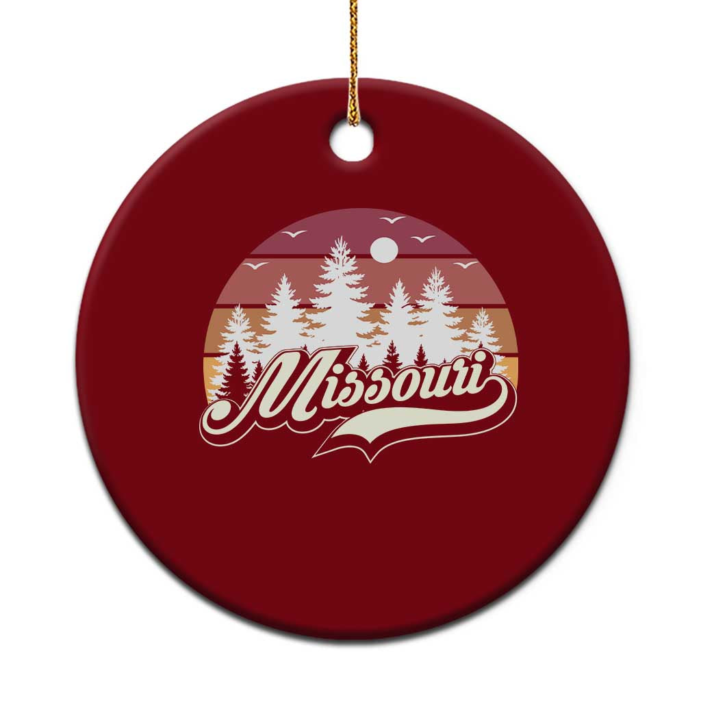 Missouri Travel Gift Ceramic Ornament Vintage Forest River Landscape TS12 1pc Red Print Your Wear