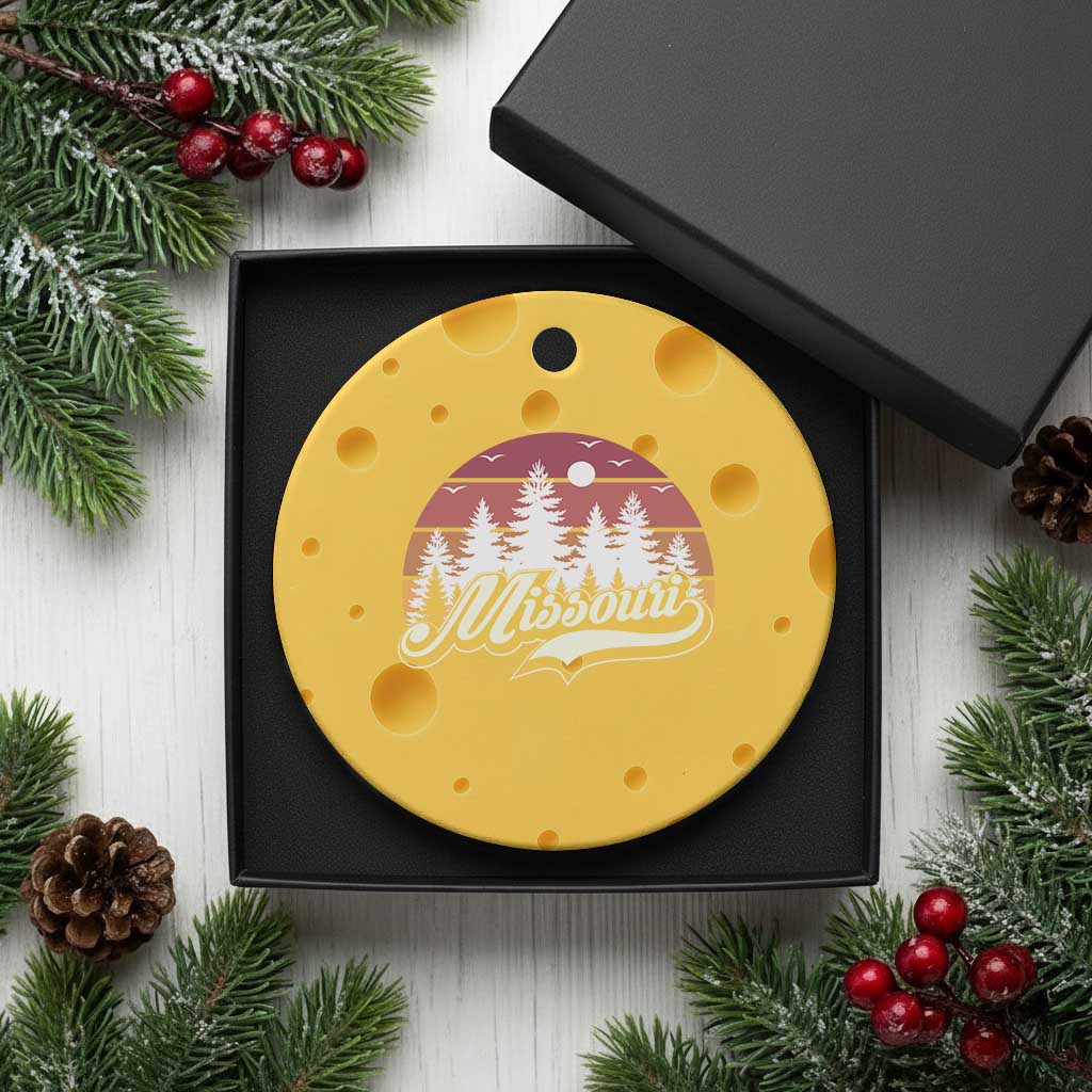 Missouri Travel Gift Ceramic Ornament Vintage Forest River Landscape TS12 1pc Yellow Cheese Print Your Wear