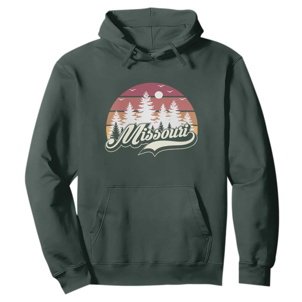 Missouri Travel Gift Hoodie Vintage Forest River Landscape TS12 Dark Forest Green Print Your Wear