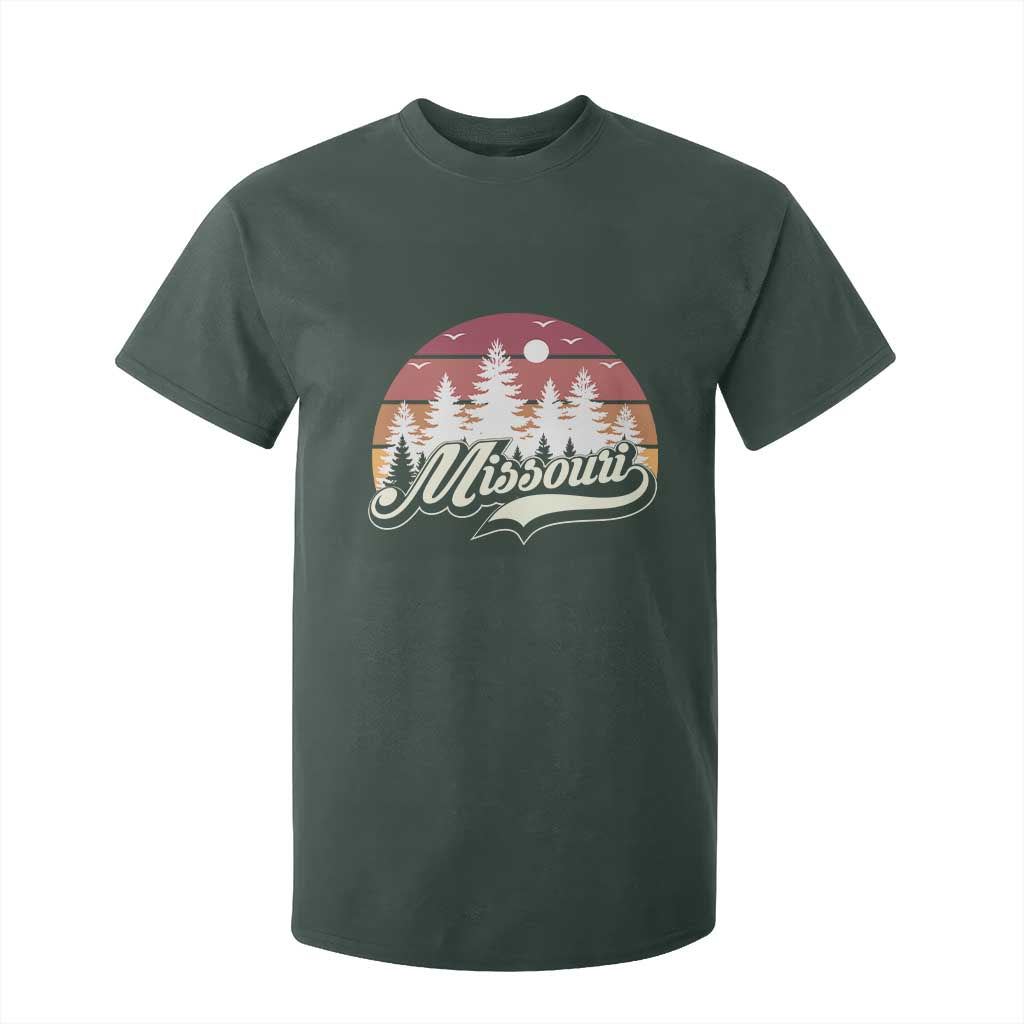 Missouri Travel Gift T Shirt For Kid Vintage Forest River Landscape TS12 Dark Forest Green Print Your Wear