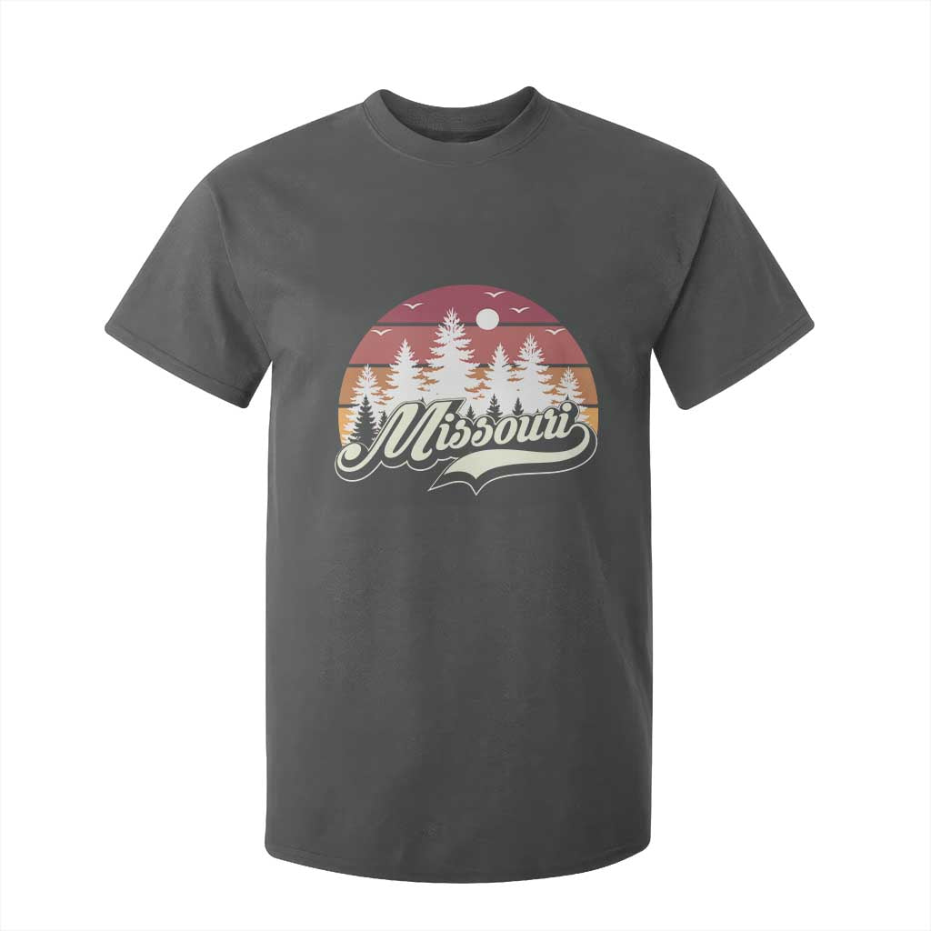 Missouri Travel Gift T Shirt For Kid Vintage Forest River Landscape TS12 Dark Heather Print Your Wear