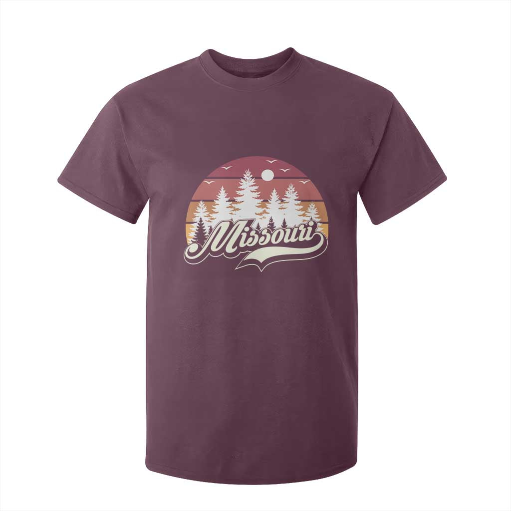 Missouri Travel Gift T Shirt For Kid Vintage Forest River Landscape TS12 Maroon Print Your Wear
