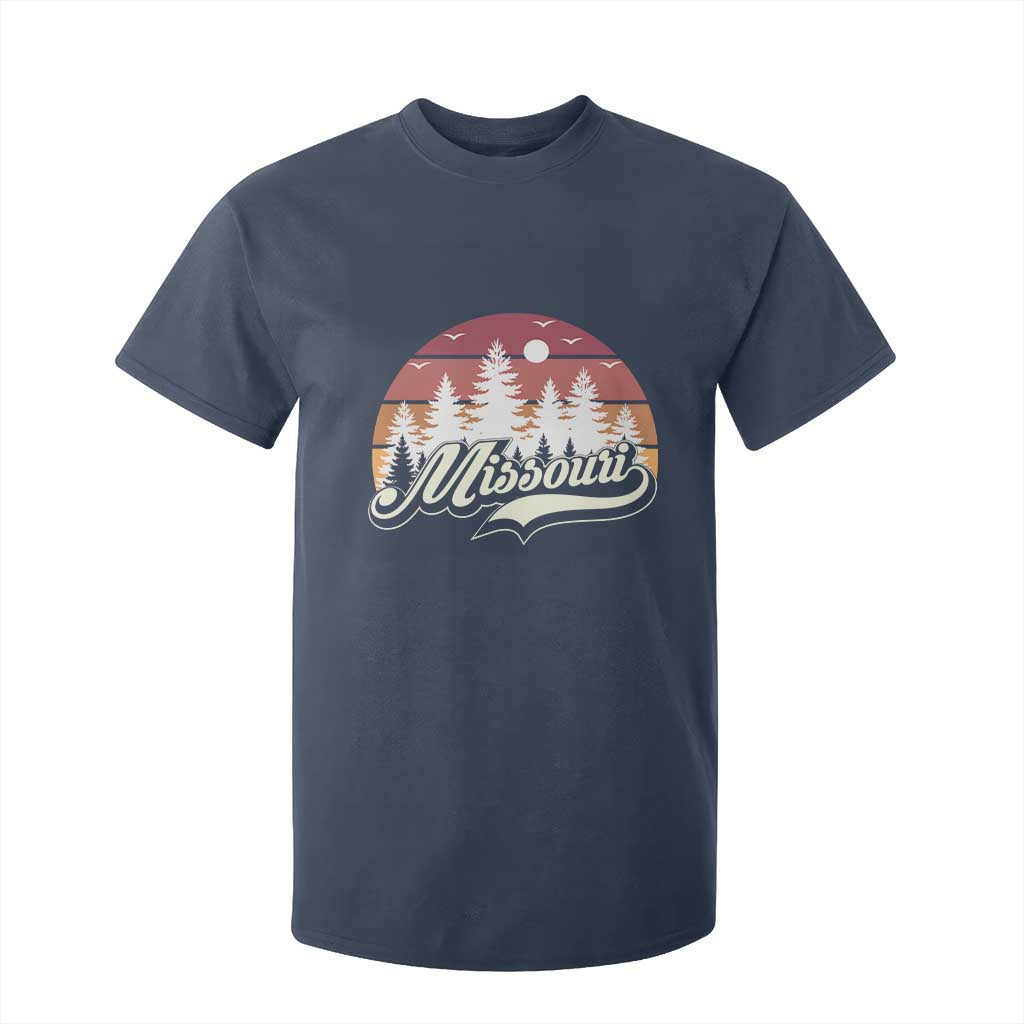 Missouri Travel Gift T Shirt For Kid Vintage Forest River Landscape TS12 Navy Print Your Wear