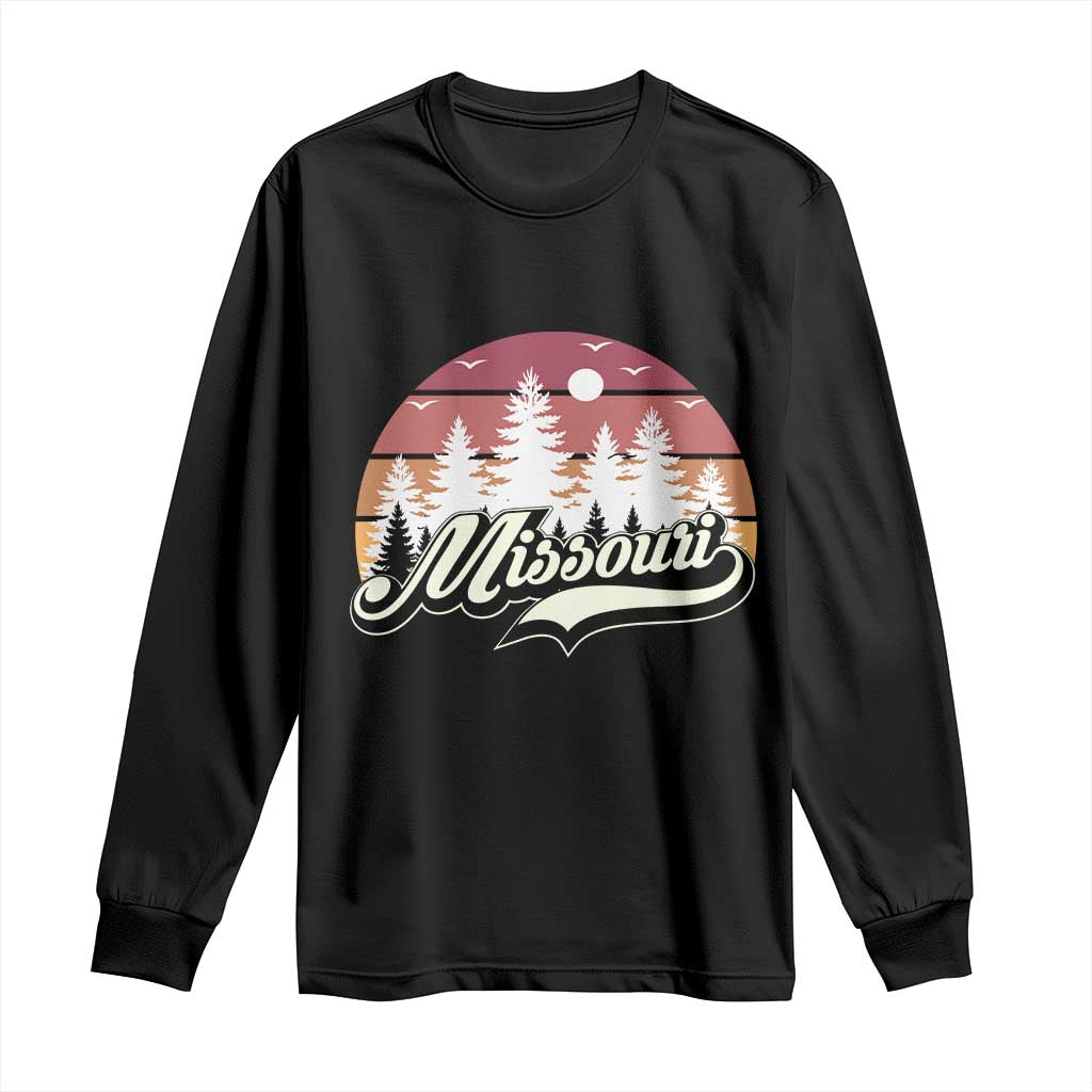 Missouri Travel Gift Long Sleeve Shirt Vintage Forest River Landscape TS12 Black Print Your Wear