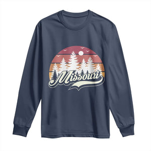 Missouri Travel Gift Long Sleeve Shirt Vintage Forest River Landscape TS12 Navy Print Your Wear