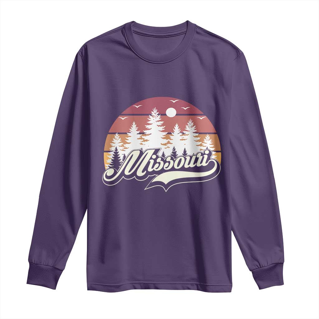 Missouri Travel Gift Long Sleeve Shirt Vintage Forest River Landscape TS12 Purple Print Your Wear