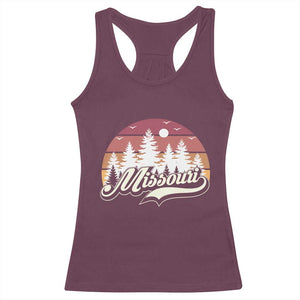 Missouri Travel Gift Racerback Tank Top Vintage Forest River Landscape TS12 Maroon Print Your Wear