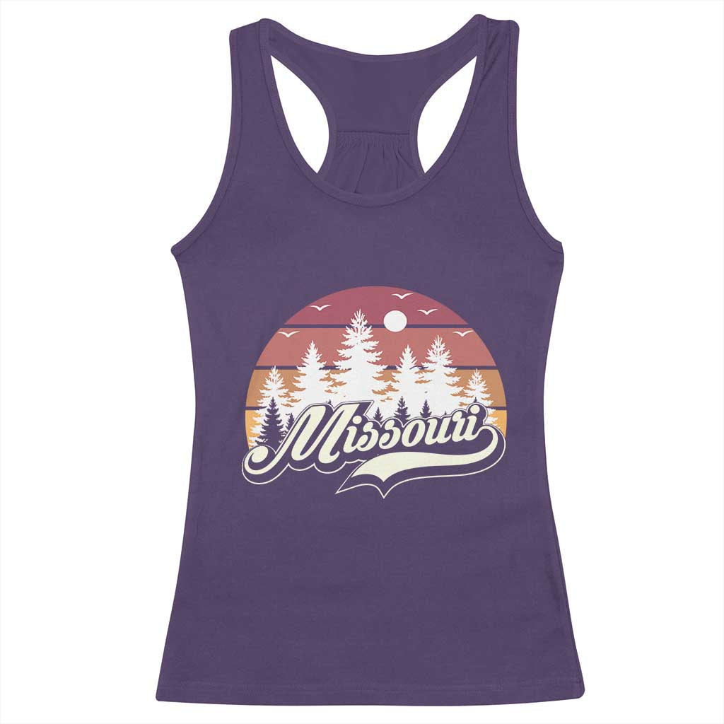Missouri Travel Gift Racerback Tank Top Vintage Forest River Landscape TS12 Purple Print Your Wear