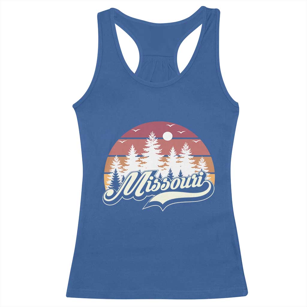 Missouri Travel Gift Racerback Tank Top Vintage Forest River Landscape TS12 Royal Blue Print Your Wear
