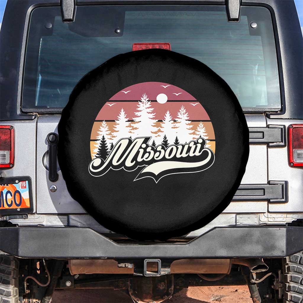 Missouri Travel Gift Spare Tire Cover Vintage Forest River Landscape TS12 No hole Black Print Your Wear