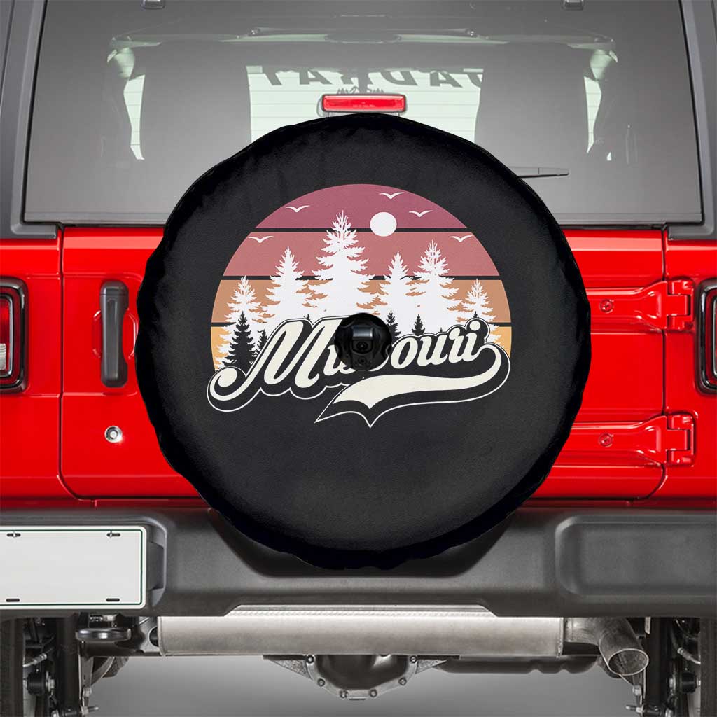 Missouri Travel Gift Spare Tire Cover Vintage Forest River Landscape TS12 Black Print Your Wear