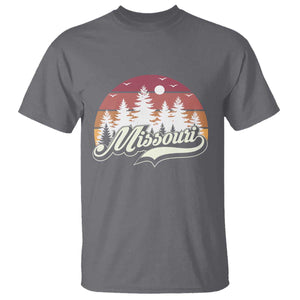Missouri Travel Gift T Shirt Vintage Forest River Landscape TS12 Charcoal Print Your Wear