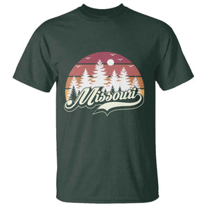 Missouri Travel Gift T Shirt Vintage Forest River Landscape TS12 Dark Forest Green Print Your Wear