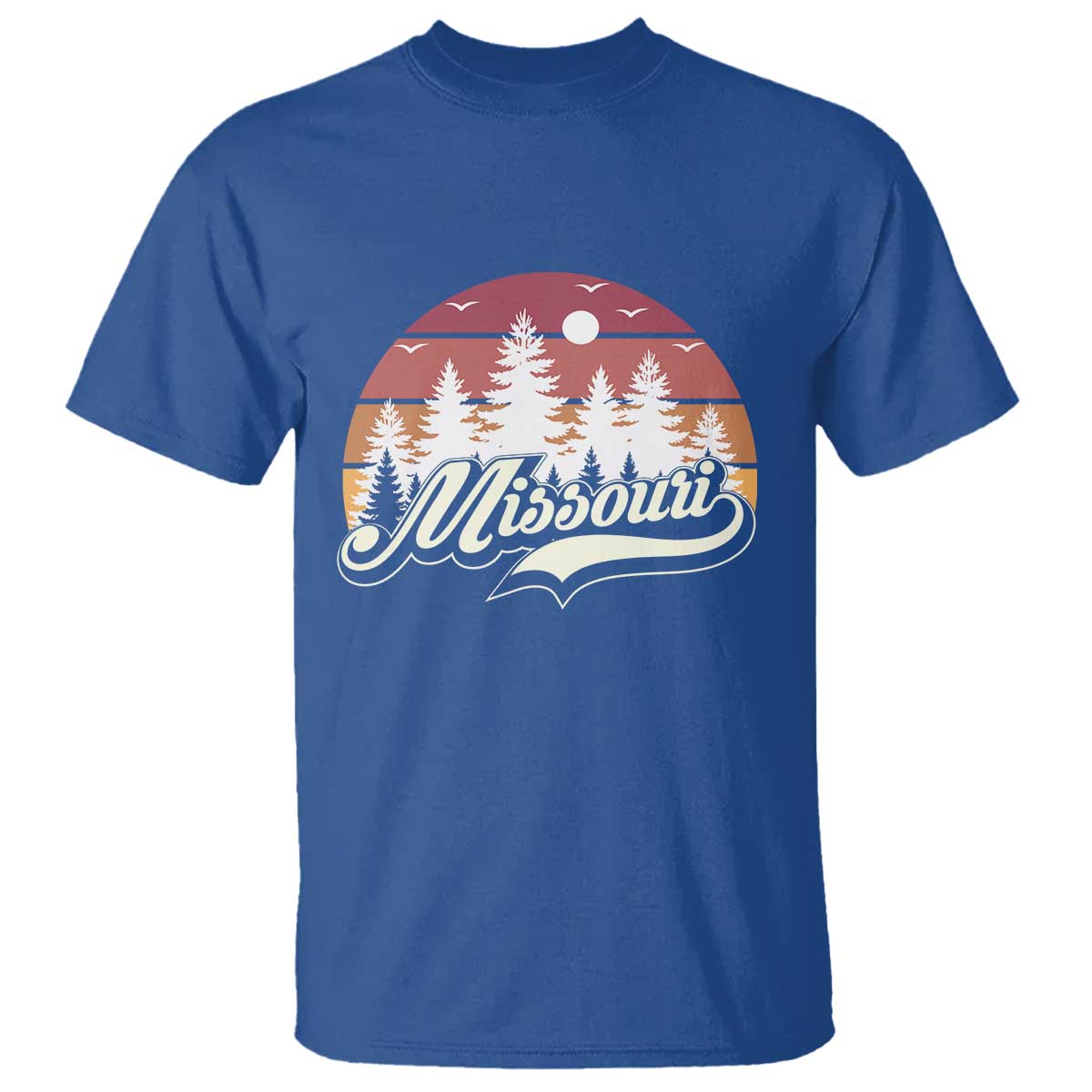 Missouri Travel Gift T Shirt Vintage Forest River Landscape TS12 Royal Blue Print Your Wear
