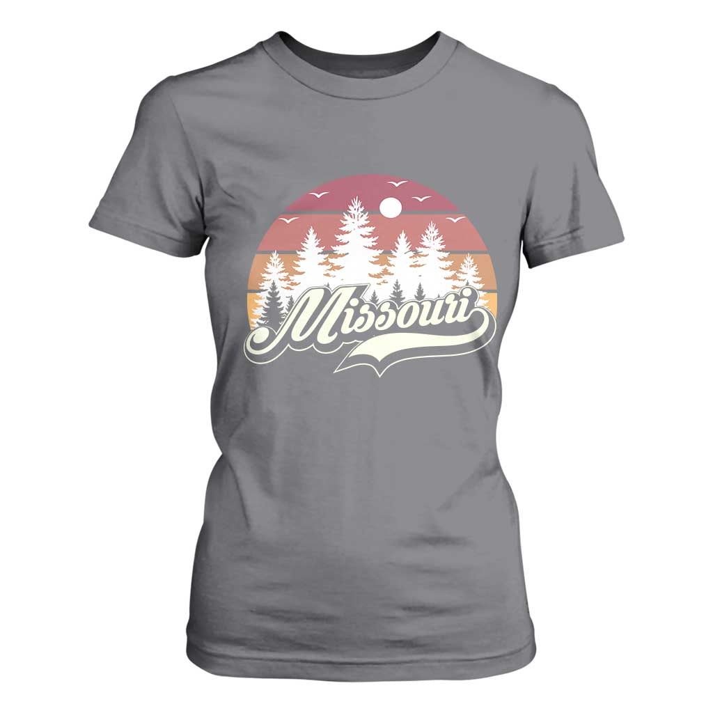 Missouri Travel Gift T Shirt For Women Vintage Forest River Landscape TS12 Charcoal Print Your Wear