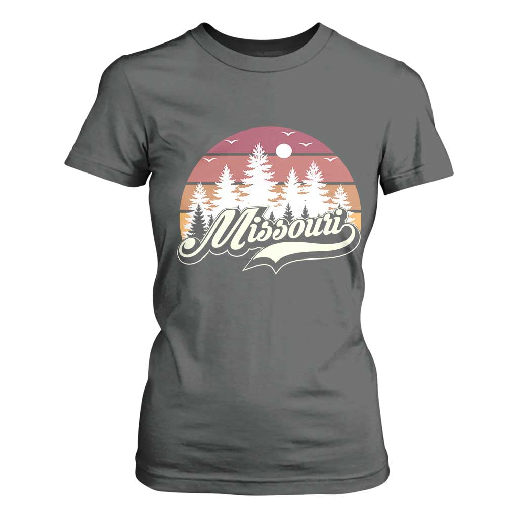 Missouri Travel Gift T Shirt For Women Vintage Forest River Landscape TS12 Dark Heather Print Your Wear
