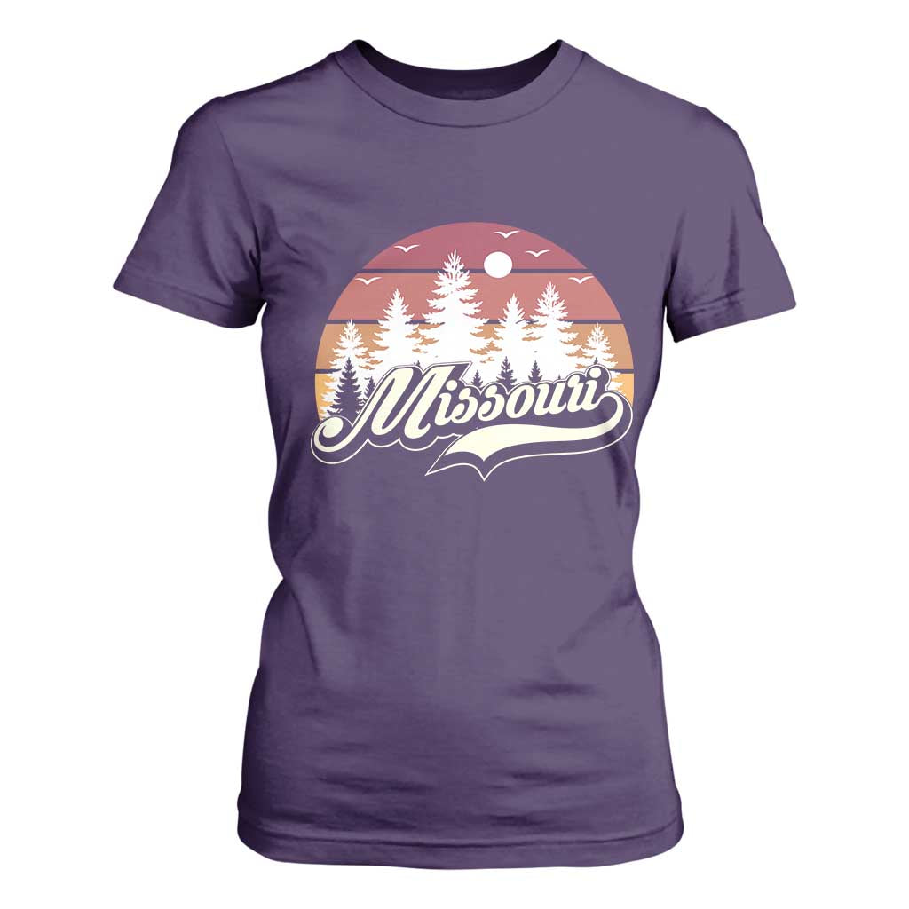 Missouri Travel Gift T Shirt For Women Vintage Forest River Landscape TS12 Purple Print Your Wear
