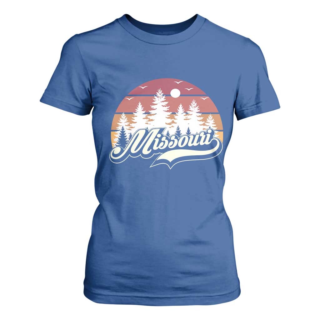 Missouri Travel Gift T Shirt For Women Vintage Forest River Landscape TS12 Royal Blue Print Your Wear