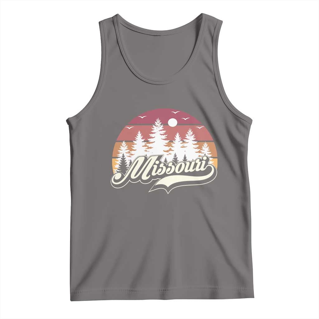 Missouri Travel Gift Tank Top Vintage Forest River Landscape TS12 Deep Heather Print Your Wear