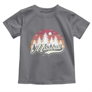 Missouri Travel Gift Toddler T Shirt Vintage Forest River Landscape TS12 Charcoal Print Your Wear