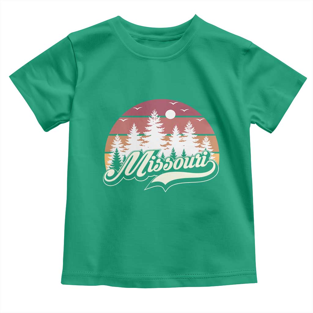 Missouri Travel Gift Toddler T Shirt Vintage Forest River Landscape TS12 Irish Green Print Your Wear