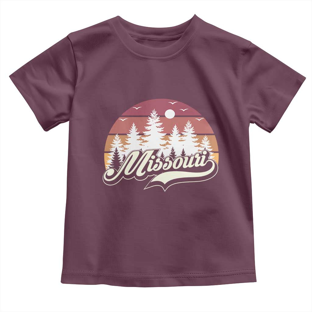 Missouri Travel Gift Toddler T Shirt Vintage Forest River Landscape TS12 Maroon Print Your Wear