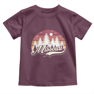 Missouri Travel Gift Toddler T Shirt Vintage Forest River Landscape TS12 Maroon Print Your Wear