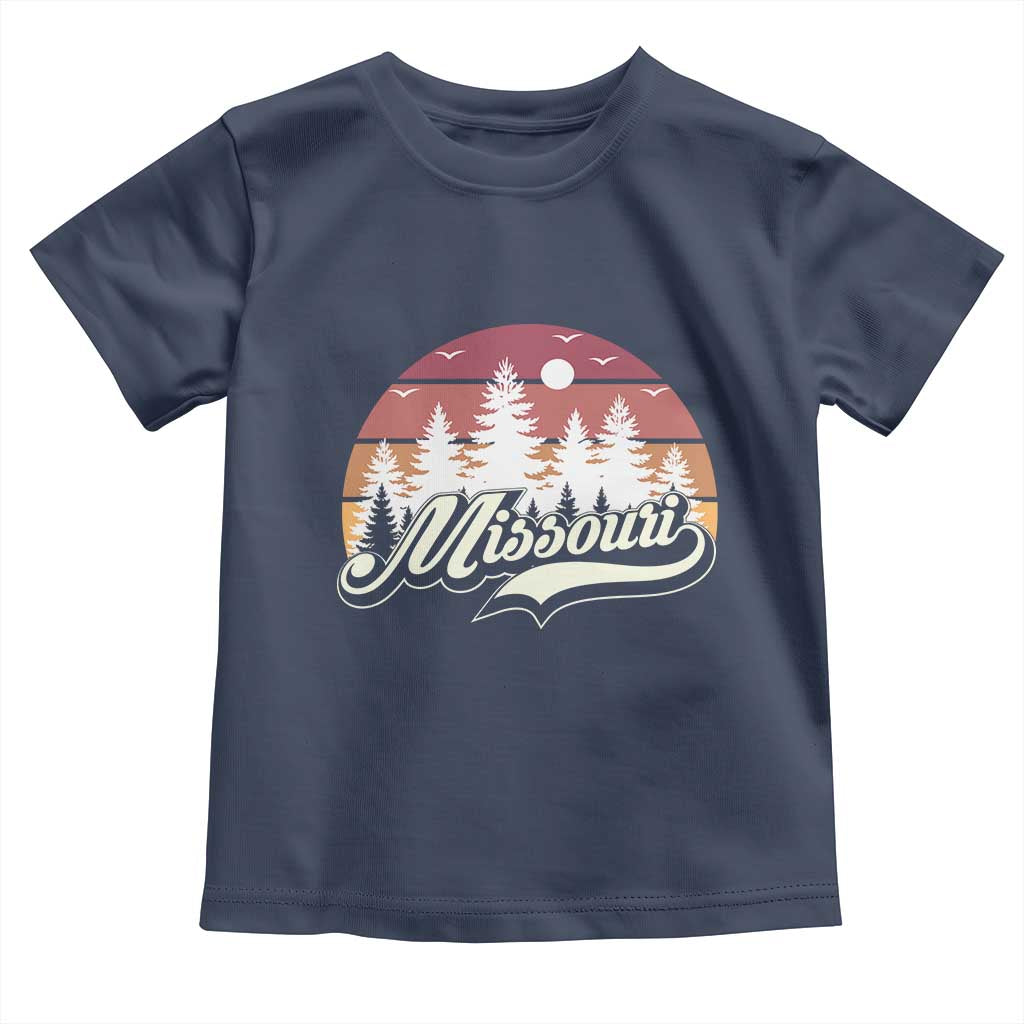 Missouri Travel Gift Toddler T Shirt Vintage Forest River Landscape TS12 Navy Print Your Wear
